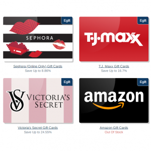 Buy Gift Cards (Adidas, Apple, Gap, Nike, IKEA, Sephora, Amazon and more) @ EJ Gift Cards