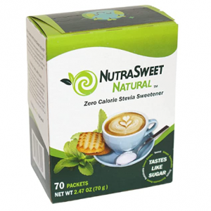 NutraSweet Natural Zero Calorie Stevia Sweetener-Natural Sugar Substitute - 70 count @ Amazon