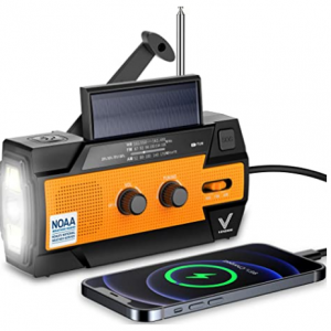 VONDIOR 手搖應急收音機 帶手電筒功能 可做充電器 @ Amazon