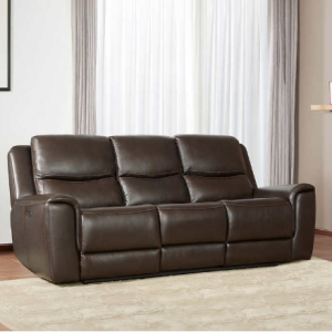 Carey Leather Power Reclining Sofa with Power Headrests @ Costco