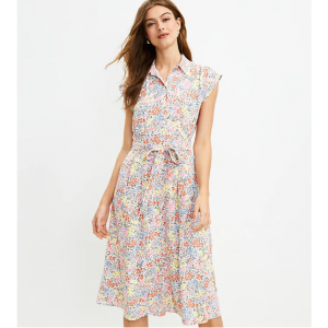 LOFT Floral Midi Pocket 連衣裙