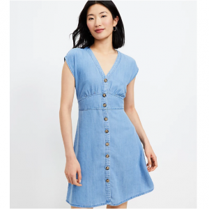 LOFT Chambray Button 連衣裙