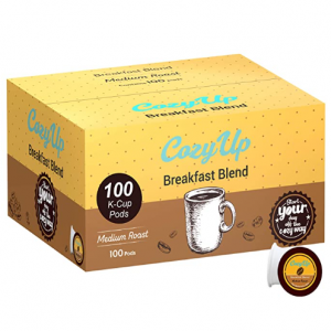 CozyUp Breakfast Blend Medium Roast Coffee Pods for Keurig Brewers, 100 Count @ Amazon