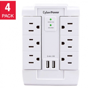 CyberPower Wall Tap Swivel Surge with 6 Outlets & 2 USB Charging Ports @Costco