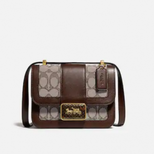 Extra 15% Off Coach Alie Shoulder Bag 18 In Signature Jacquard With Snakeskin Detail