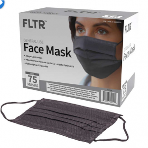 $3 off FLTR General Use Face Mask, 75 Black Disposable Masks @Costco