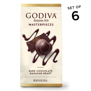 Godiva Masterpieces, Dark Chocolate Ganache Hearts, Set of 6, 4.9 oz. each