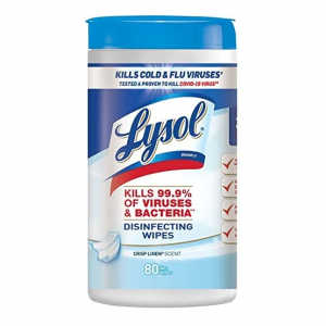 Lysol Disinfecting Wipes, Crisp Linen, 80ct @ Amazon