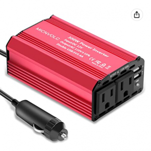 MICNVOLC Power Inverter DC 12V to 110V AC 300W Car Inverter Charger with 5.4A Dual USB