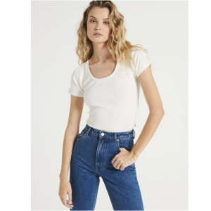 Rolla's Jeans Classic Rib Tee - White
