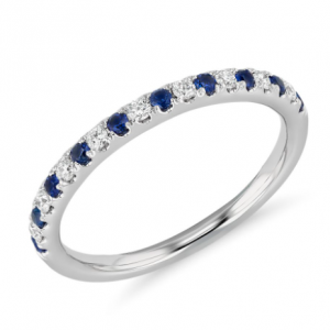 Blue Nile Riviera Pavé Sapphire and Diamond Ring