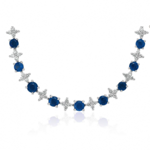 Blue Nile Sapphire & Diamond Graduated Eternity Necklace