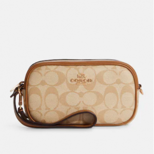 61% Off Coach Jamie Wristlet In Signature Canvas @ Coach Outlet