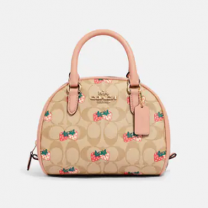 Coach Sydney Satchel In Signature Canvas With Strawberry Print Sale @ Coach Outlet