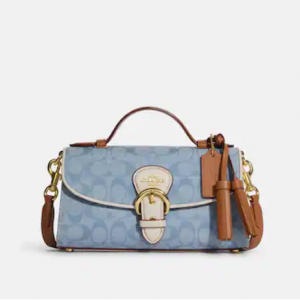 60% Off Coach Kleo Top Handle In Signature Chambray @ Coach Outlet