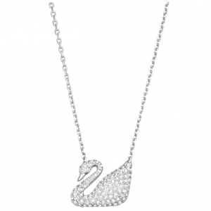 Swarovski Swan 项链 天鹅, 白色, 镀铑
