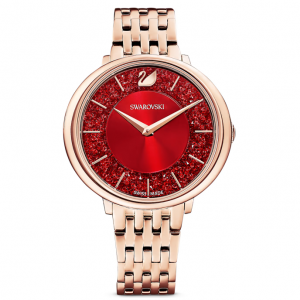 Swarovski Crystalline Chic 腕表 金屬手鏈, 红色, 玫瑰金色潤飾