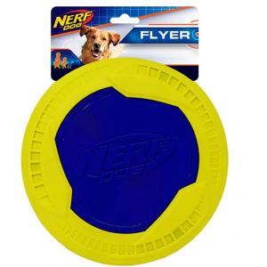 Nerf Dog Megaton Disc Dog Toy, Lightweight, Durable and Water Resistant, 9 Inches, Blue/Green 