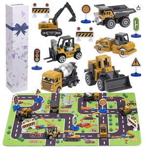 50% OFF CHICKEN TOYS Construction Vehicles Toys with Play Mat 13 pcs