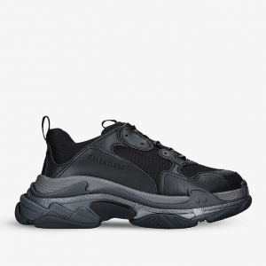 BALENCIAGA 男士 Triple S 皮革网面中帮运动鞋