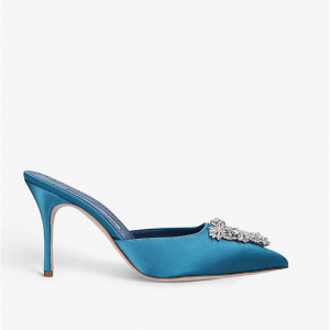 MANOLO BLAHNIK Namutri 水晶装饰皮革穆勒鞋