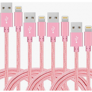 $4 OFF 4Pack iPhone Lightning Cable Apple Certified Braided Nylon Fast Charge @Amazon