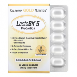 California Gold Nutrition, LactoBif 益生菌，50 亿 CFU，60 粒素食胶囊
