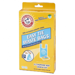 Arm & Hammer Disposable Handle Easy Tie Waste Bags, Blue, 75 count @ Chewy