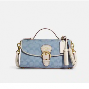 65% Off Kleo Top Handle In Signature Chambray @ Coach Outlet