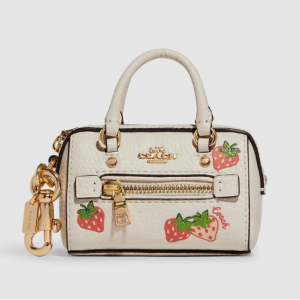 60% Off Coach Outlet Mini Rowan Satchel Bag Charm With Strawberry Print @ Shop Premium Outlets