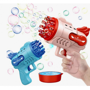 HENGPHY 2 PCS Bubble Machine Gun with Light & 12 Hole $6.39