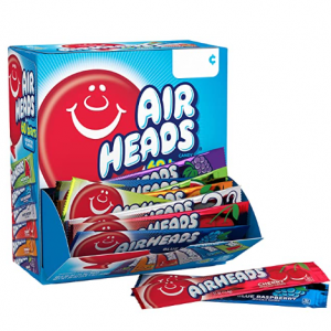 Airheads Candy Bars, Variety Bulk Box, Chewy Full Size Fruit Taffy, 60 Count @ Amazon