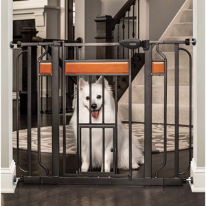 Carlson Home Design Extra Wide Walk Thru Pet Gate with Small Pet Door @ Amazon