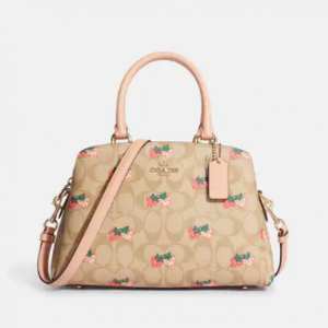 63% Off Coach Mini Lillie Carryall In Signature Canvas With Strawberry Print