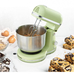 Delish by Dash Compact Stand Mixer, 3.5 Quart with Beaters & Dough Hooks Included - Green @ Amazon