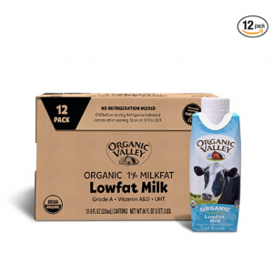 Organic Valley 有機1%低脂牛奶 8oz 12盒裝 @ Amazon
