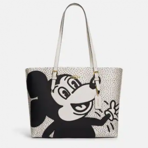 Coach Outlet官网 Coach Disney Mickey Mouse X Keith Haring Mollie 托特包额外85折热卖 