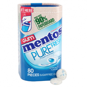 Mentos Pure Fresh Sugar-Free Chewing Gum with Xylitol, Fresh Mint, 80 Piece @ Amazon
