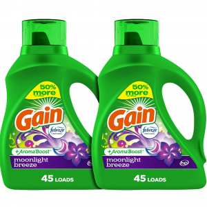 Gain + Aroma Boost 高效洗衣液 65oz 2瓶 可洗90次 @ Amazon