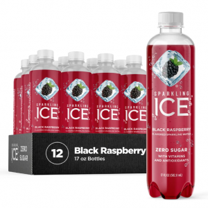 Sparkling Ice, Black Raspberry Sparkling Water, 17 fl oz Bottles (Pack of 12) @ Amazon