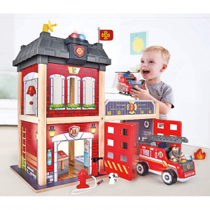 Hape Fire Station Playset Wooden Dollhouse Kid’s Toy $50.2 shipped