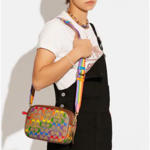 70% Off Jamie Camera Bag In Rainbow Signature Canvas @ Coach Outlet