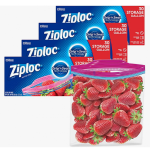 Ziploc 多款食品保鲜袋、衣物收纳袋Prime Day促销 34个夸脱冷冻袋$4  @ Amazon