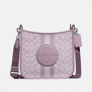 60% Off Coach Dempsey File Bag In Signature Jacquard With Stripe And Coach Patch