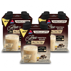 Atkins Iced Coffee Vanilla Latte Protein Shake, 11 Fl Oz, Pack of 12 @ Amazon
