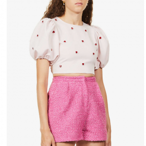 SISTER JANE Heart Horizon cropped woven top