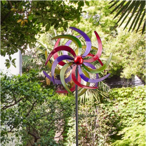 Indefree 55in High Wind Spinners Colorful Flower Wheel Spinner @ Amazon