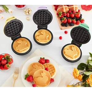 Dash Set of 3 Mini Spring Shaped Waffle Maker w/ Gift Box @ QVC
