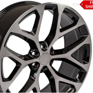 Fits GMC Snowflake Wheel CV98 26x10 Mach'd Black Sierra Rim for $398 @O.E. Wheel