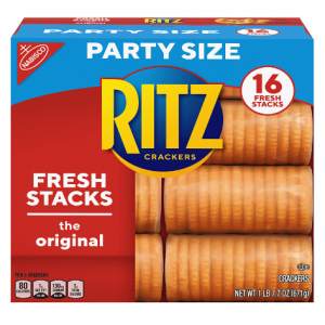 Ritz Crackers Flavor Party Size Box of Fresh Stacks 16 Sleeves Total, original, 23.7 Oz @ Amazon